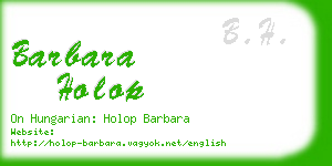 barbara holop business card